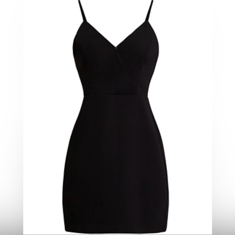 NWT, BCBGeneration, Size 10, Black Surplice Woven mini dress.